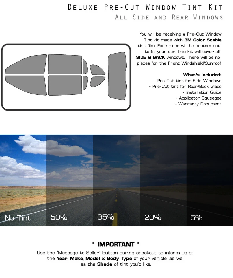 Película de vidrio tinte ventana precortada estable color 3M para Lincoln MKT 2010-2019 Foto 3 de 4