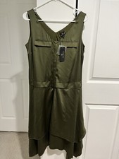 Worthington Sleeveless Dress-Career-Gold Button Detail-Size 8-NWT