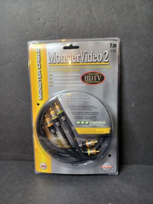 NOS NEW Monster Cable MV2CV-1M ''VIDEO 2 Series'' Component Video Cable - 1 Meter