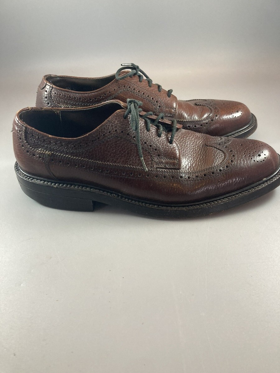 Vtg O\'Sullivans Leather Wingtip Dress Shoes Mens 10.5 C Brown Oxford Lace Up Vtg O main image 2