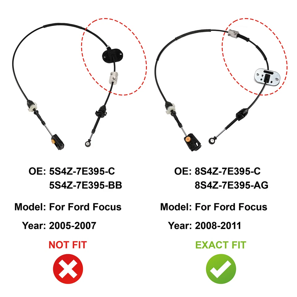 Cable de palanca de control de cambio de marchas 8S4Z-7E395-AG para Ford Focus 2008-2011 Transit Foto 2 de 4