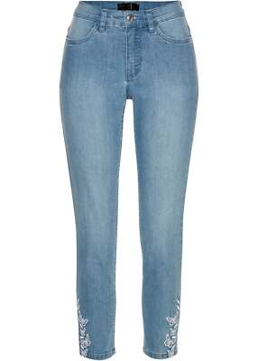 7/8 Jeans Gr. 38 Blue Bleached Damenjeans Baumwoll-Hose Pants Neu