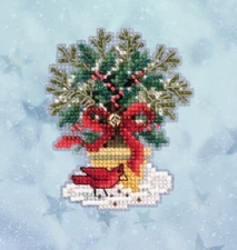 MILL HILL Winter Holiday ORNAMENTS Beaded Cross Stitch Kit EVERGREEN TOPIARY