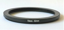 Uno New 72mm For 62mm 72-62mm Metal Reducer Ring Step Filter Adapter