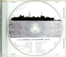USS General RM Blatchford AP 153 CRUISE BOOK WWII CD