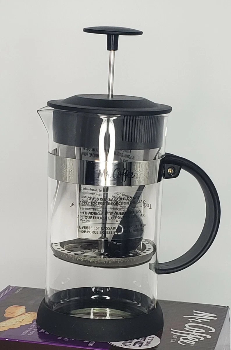 Mr. Coffee 32 Ounce Cafe Oasis Quart Glass Body French Press Coffee Maker