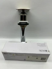 Delta 72174-PN Square Push Pop-Up Bathroom Sink Drain without Overflow