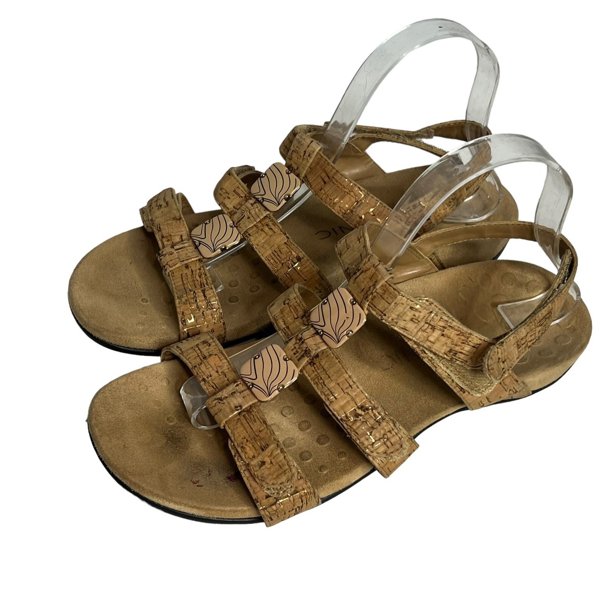 Vionic us uk Brown Cork Strappy Adjustable Orthopedic Amber