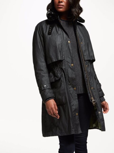 black barbour jacket with fur collar