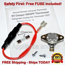 Dometic 3104133016 Refrigerator Fan Limit Switch + FUSE Camper RV + Instructions