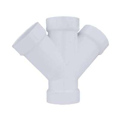 Zoro Select 1Wjw3 Pvc Double Wye, Hub, 2 In Pipe Size
