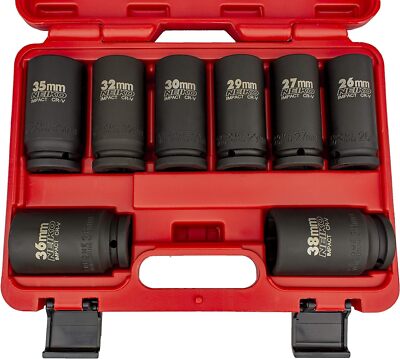 02460 A 3/102 cm Tiefe Schlag metrische Stecknüsse 8 Stück | 26 mm   38 mm | ...