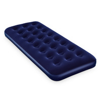INFLATABLE FLOCKED SINGLE AIR BED CAMPING MATTRESS - BLUE