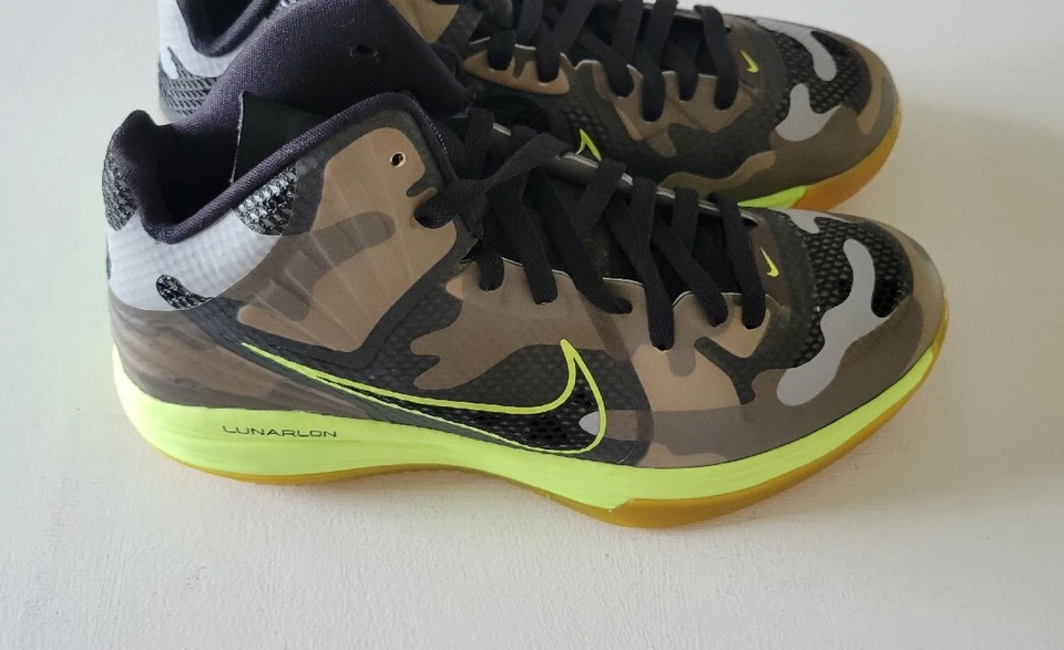 Nike Lunar Hypergamer Grey Camo Neon 2011 Size 8.5 469756-012 - Image 3 of 4