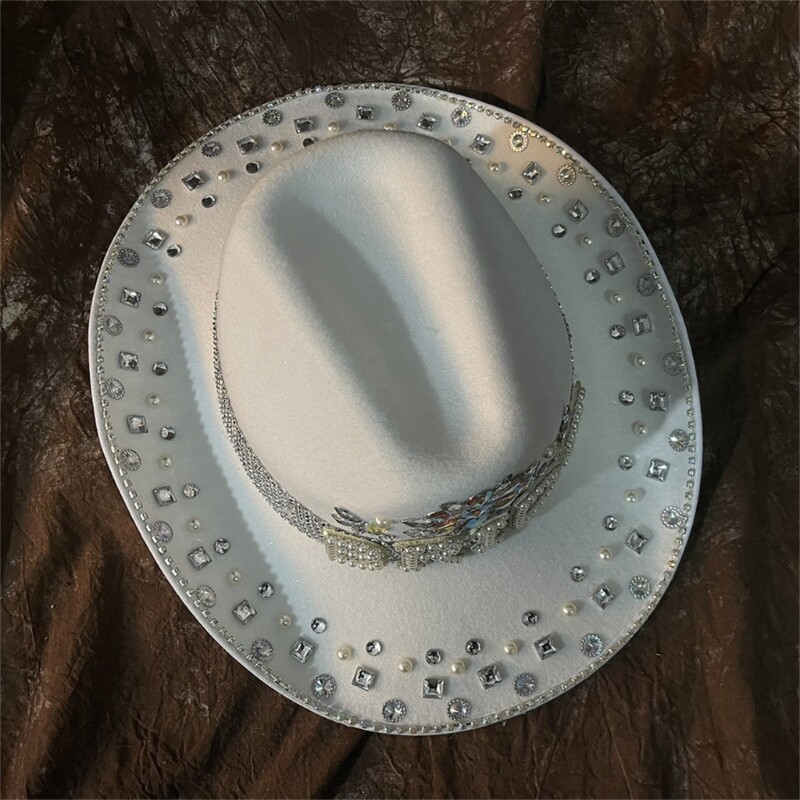 Shiny Festival Costume Hat Shiny , Bling Wide Brim Cowboy  display picture 3