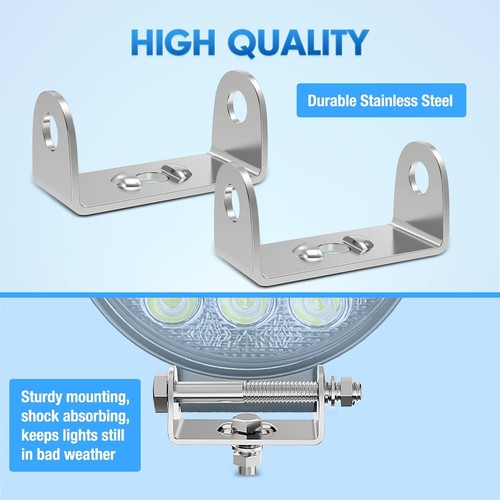 Nilight Stainless Steel Mounting Base Brackets for 4.5Inch 27W 42W LED Light bar - Picture 5 of 7