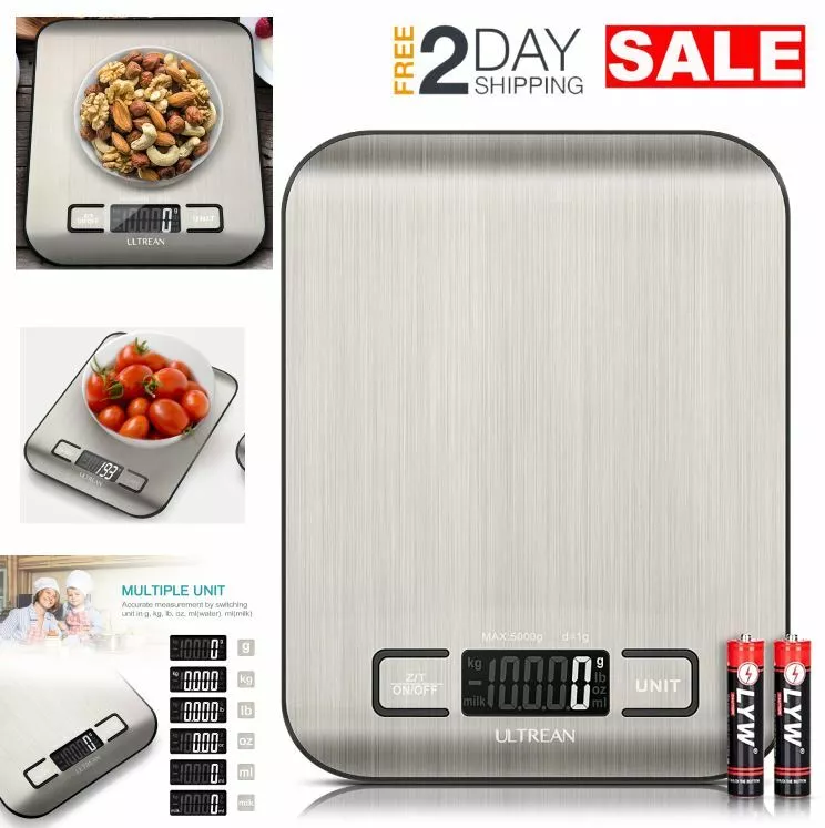 Bascula De Cocina Digital Battery En Gramos Y Libras Para Comida Alimento  Cook