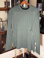 GAP Men's Pullover Sweater 100 Lambs Wool Crewneck Long Sleeve Hunter Green XXL