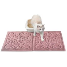 PetLike 2pk 30x18 inch Cat Litter Box Mat, Thick Kitty Litter Trapping Mat, D...