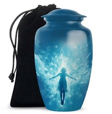 Angle Cremation Urns for Son Ashes 10 Inch Burial Ashes Container