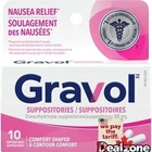 Gravol Comfort Shaped Suppositories 100mg Adult 10 suppositories Canada