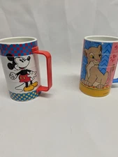 Walt Disney Mickey Mouse and Lion King Swivel Rotating Puzzle Mug-3 section