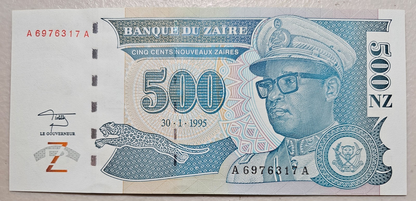 Zaire 500 N. Zaires 1995 Unc