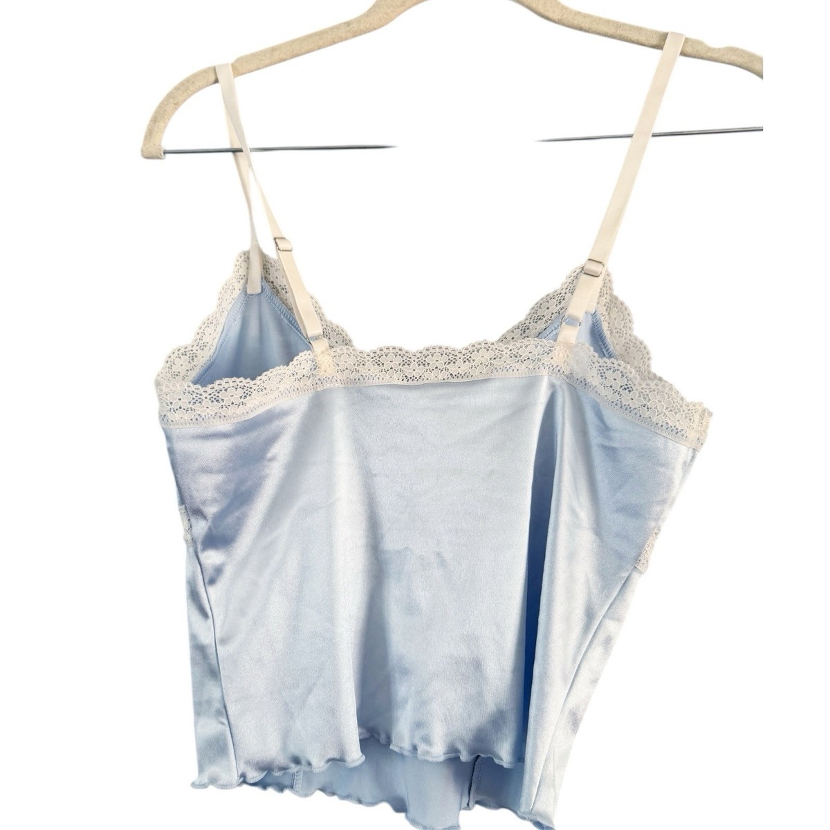 H&M Baby Blue Satin Lace Camisole Tank Top Size Small Y2K Fairy