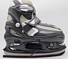 Lake Placid Boys Summit Adjustable Ice Skate Kids Black White Size 1-4 Youth