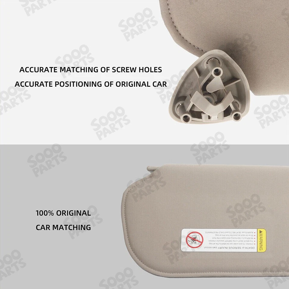 Left Driver Side Sun Visor W/O Light Mirror For 1999-2019 Chevrolet Express Foto 4 de 4