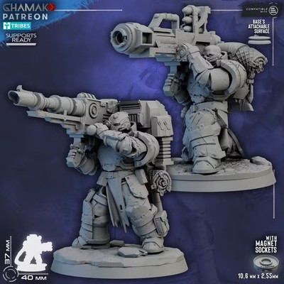 Lost Militum Heavy Weapons by Ghamak - 40 mm Sci-fi Tabletop Miniatures