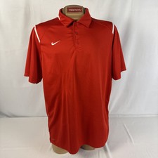 Nike Golf Polo Dri Fit Performance Red Short Sleeve Athletic Mens Sz XL