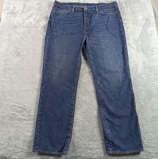 Levis 514 Jeans Mens 42x32 Blue White Oak Cone Straight Dark Wash USA Made Denim