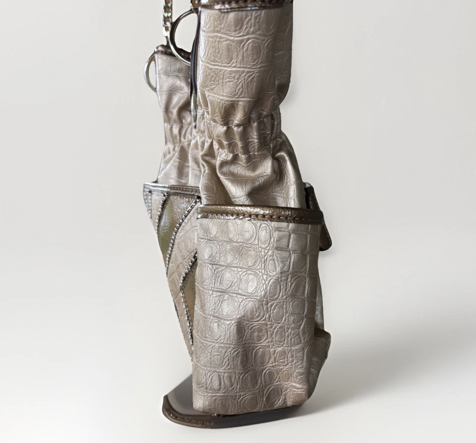 Bolso de Hombro Y2K Kathy Van Zeeland Metálico Dorado Bronce Boho Soho Correa de Cadena Foto 4 de 4