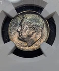1953-P Roosevelt Dime Ngc MS/66 Nice  Eye Appealing Toning