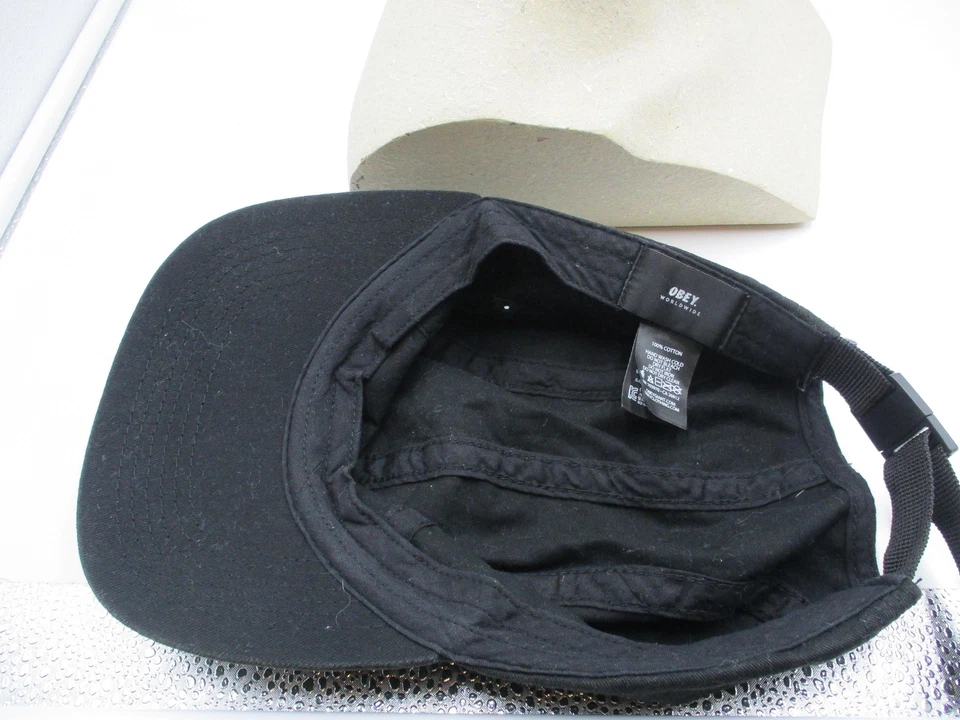 Sombrero Obey de colección correa para hombre grande negro 5 paneles ciclismo ropa de calle patín Foto 2 de 4