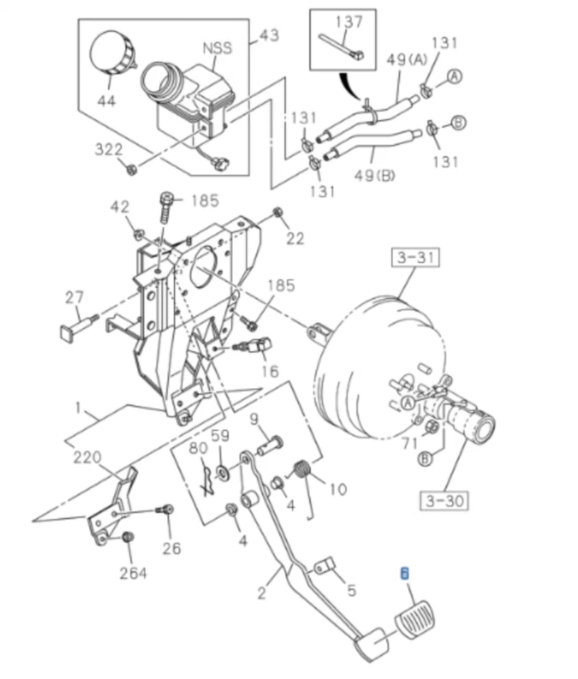 2x Pedal de embreagem de freio tampa de almofada de borracha para ISUZU NR NPR NPR-HD NQR 95-25 - Imagem 2 de 4