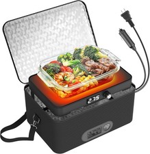 Portable Oven, 12V 24V 110V-240V Car Food Warmer 4 in 1, Black