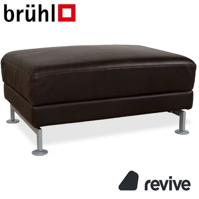 Brühl Moule Pouf en Cuir Marron - Photo 1/4
