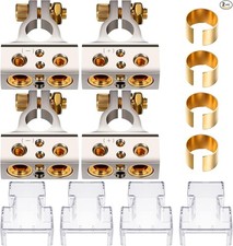 2 Pairs Battery Terminal Connectors 0/4/8/10 Gauge Battery Terminal-Silver, Gold