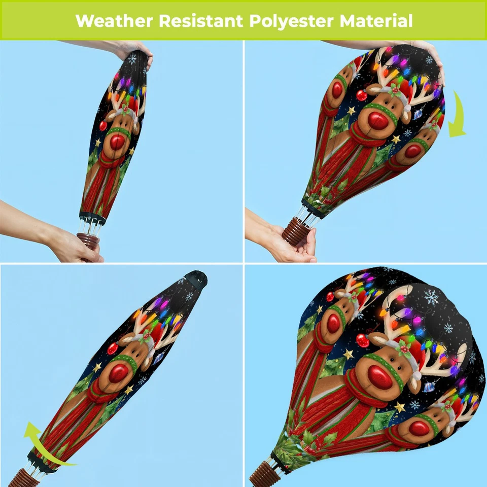 Briarwood Lane Festive Reindeer Hot Air Balloon Spinner - Image 2 of 4