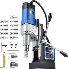 Magnetic Drill Press 1550W Metal Boring 2-Inch Capacity with 11 Bits