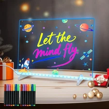 LED Note Board with Highlighters 2 Sets, Doodle Glow Drawing Board,13"X10" 6 ...