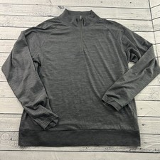 McLaren Long Sleeve Wool Blend 1/4 Zip Lightweight Jacket Men's XL Gray