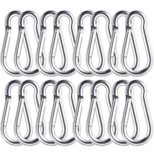 20Pcs Stainless Steel Carabiners Spring Snap Hooks Heavy Duty Keychain Clip USA