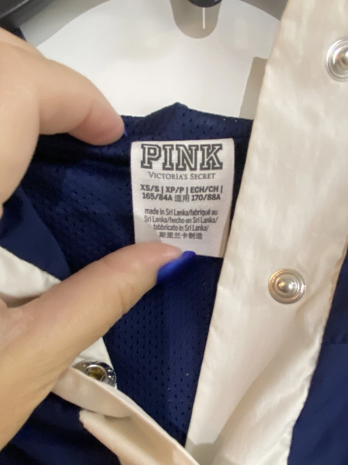 UNDERCOVER Victoria Secret Pink Bling SNAP FUNNEL SPORT JACKET PULLOVER felpa con cappuccio nuova senza etichette XS S