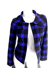 Grace Womens Purple & Black Poly Rayon Spandex Fitted Jacket Size 4