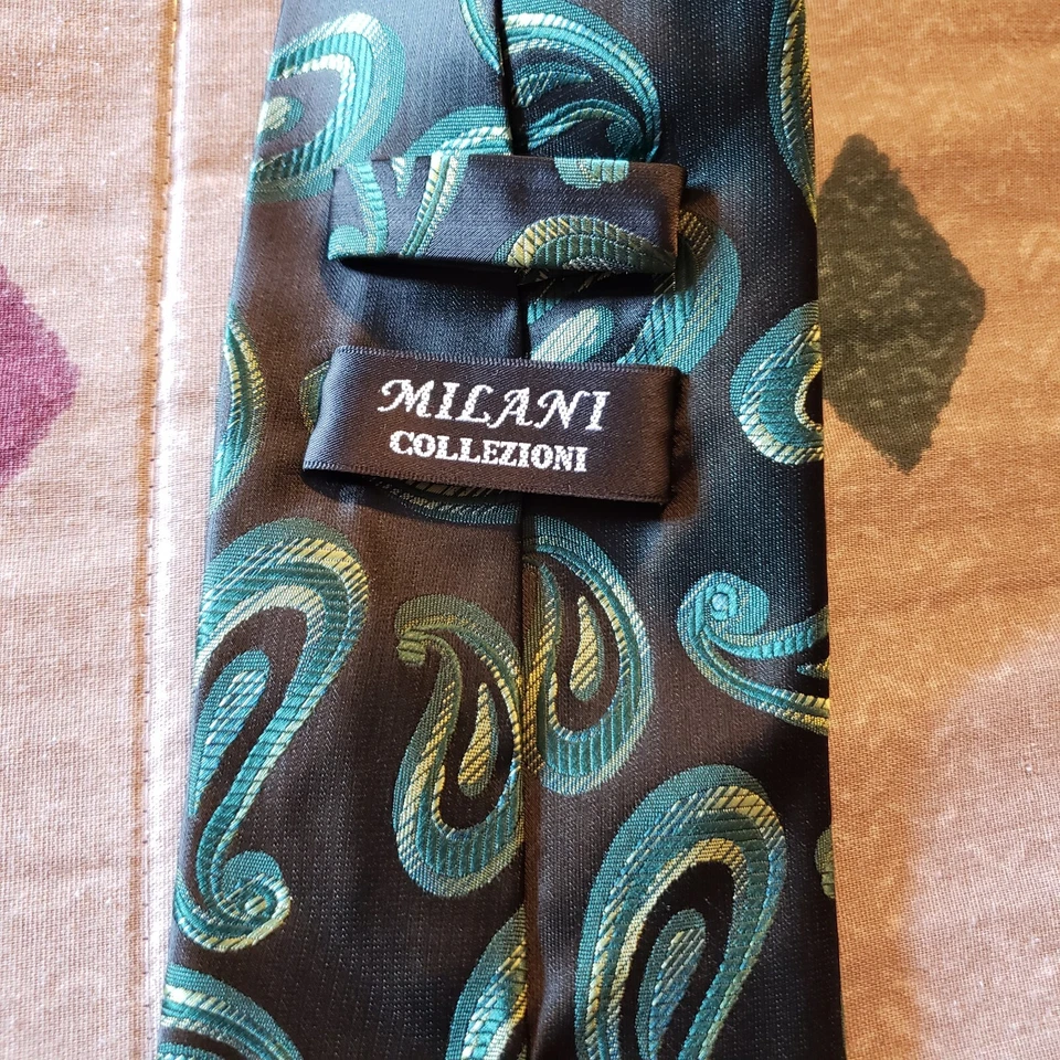 Corbata Milani Collezioni para hombre 100 % microfibra hecha a mano Foto 4 de 4