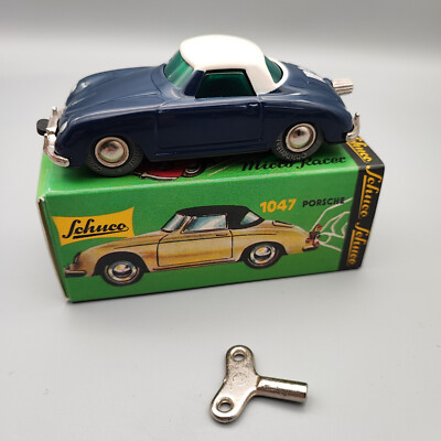 Schuco Micro Racer Porsche 356 dunkel-blau mit weißen Dach  Modellauto
