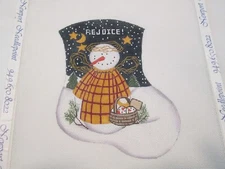 SNOW ANGEL MINI STOCKING-DANJI-HANDPAINTED NEEDLEPOINT CANVAS